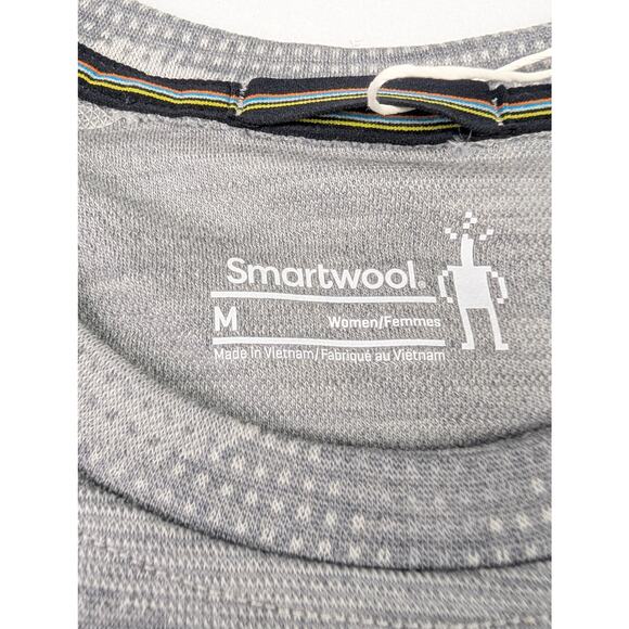 Smartwool Womens Med Crew Merino Wool Thermal Base Layer Top Gray Mountainscape - Picture 3 of 8